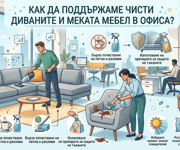 Как да поддържаме чисти диваните и меката мебел в офиса?